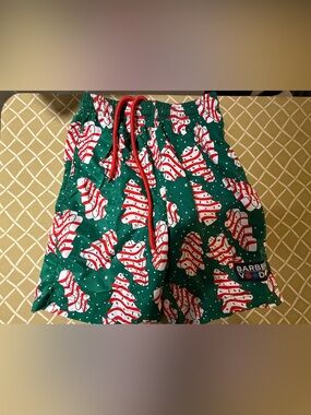 Barbell Voodoo Christmas Tree Cakes Athletic Shorts Men’s Small Green red